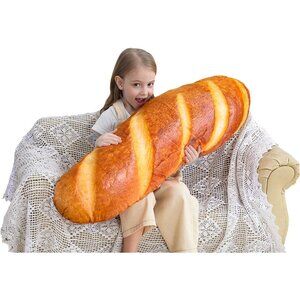 🆕  Simulation Bread Shape Pillow Soft Lumbar Baguette Back Cushion Funny Food